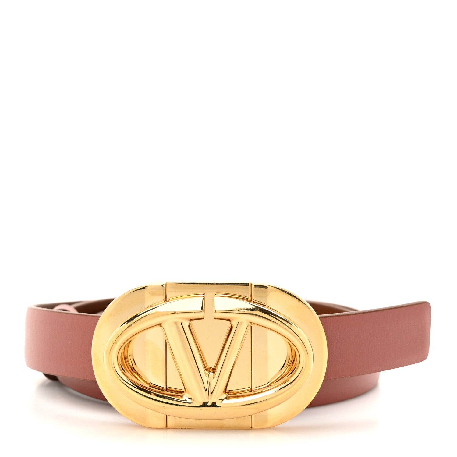 VALENTINO ゴールドバックル ベルト 70/28 Valentino Garavani Calfskin VLogo Reversible Belt 70 28 Poudre
