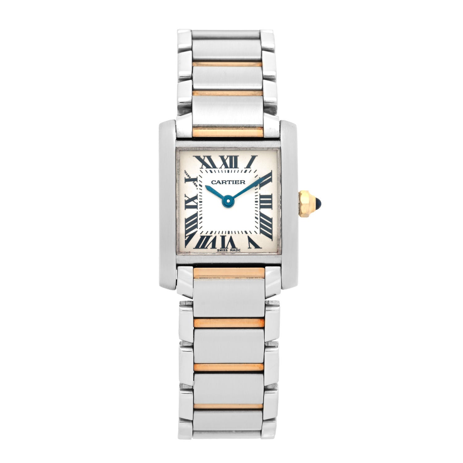 Cartier Stainless Steel 18K Yellow Gold 20mm Tank Francaise Quartz Watch 2 of 10