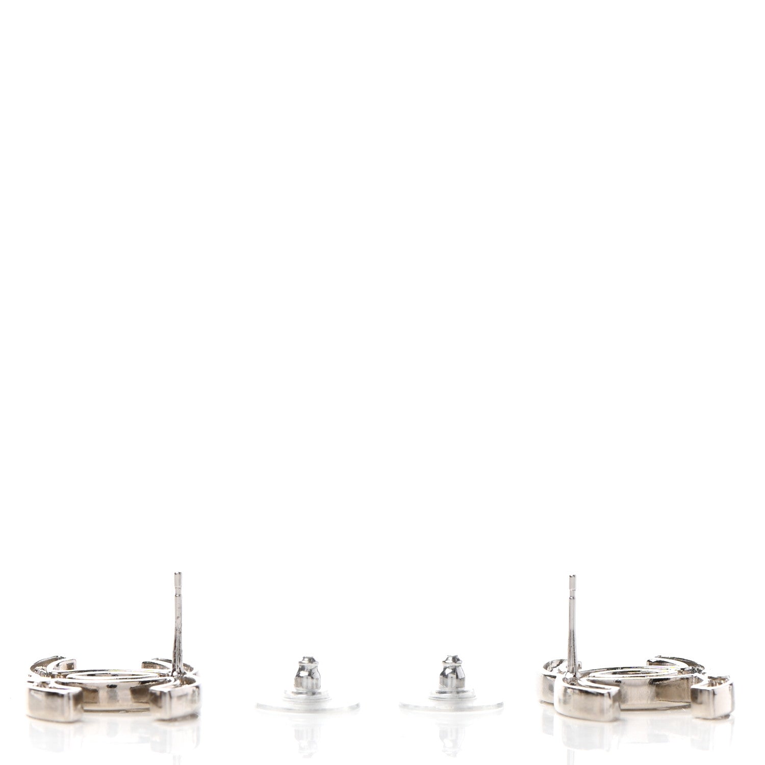 Chanel Crystal CC Starfall Earrings Silver 3 of 4