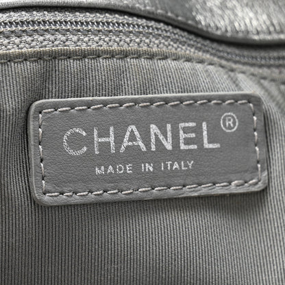 Chanel Metallic Crackled Calfskin Quilted Large Big Bang Hobo Silver 6 of 13