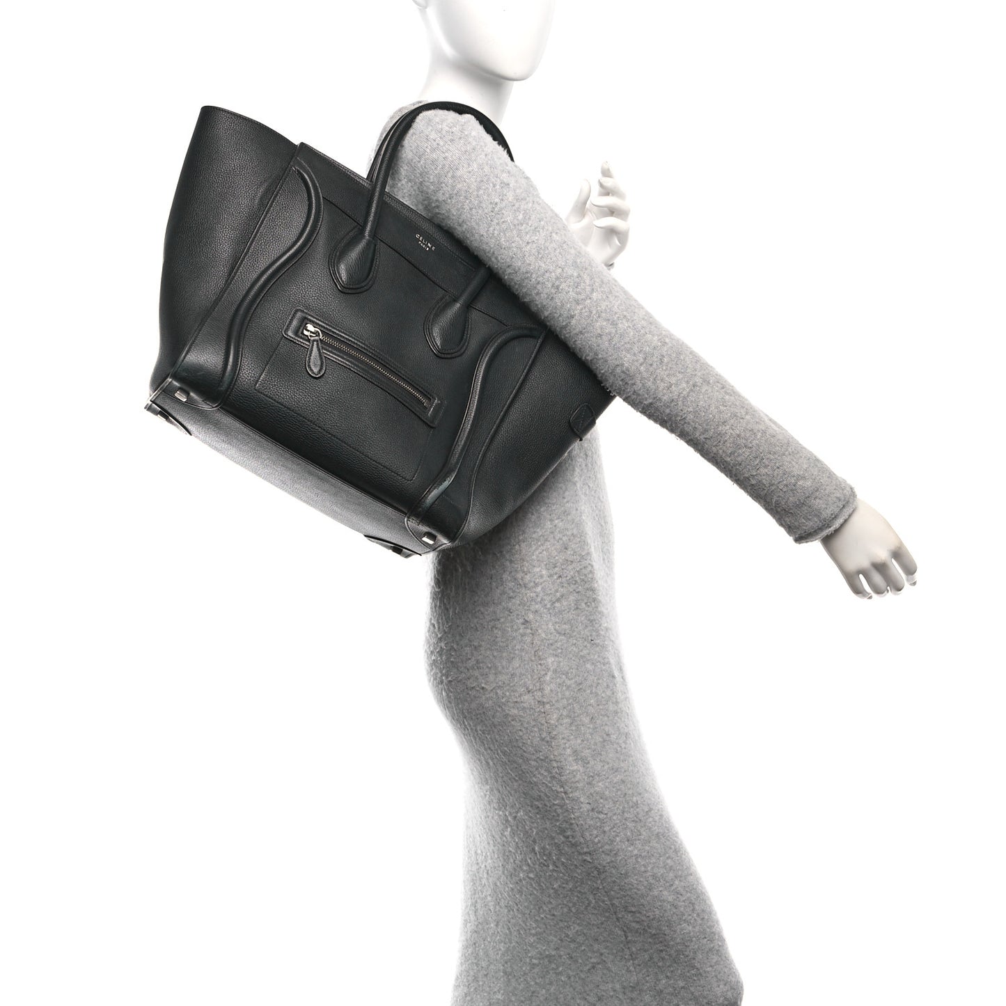 Drummed Calfskin Mini Luggage Black