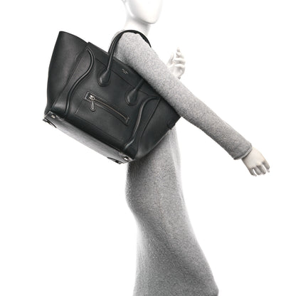 Celine Drummed Calfskin Mini Luggage Black 2 of 12