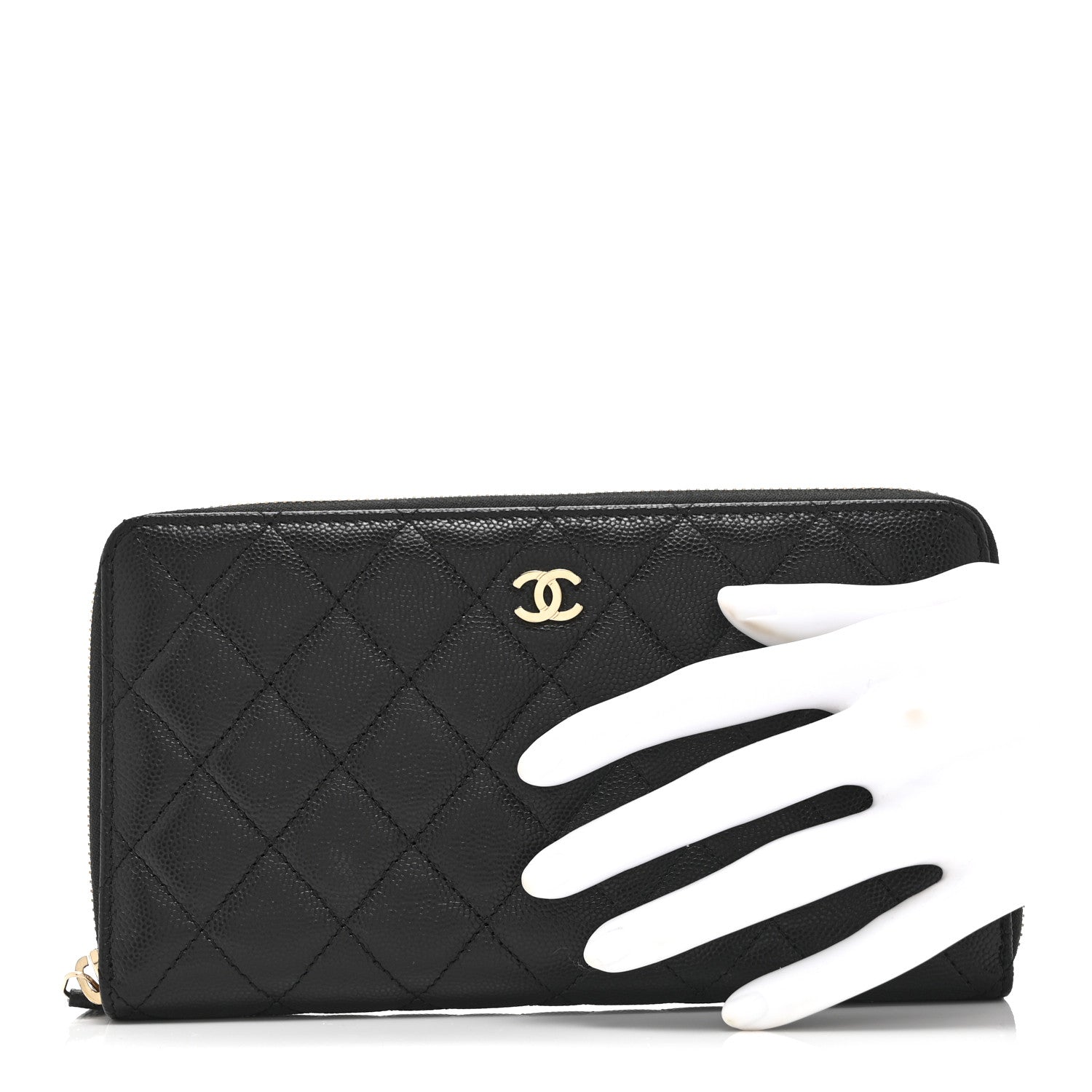 Chanel Caviar Quilted Large Zip Around Organizer Wallet Black 2 of 11
