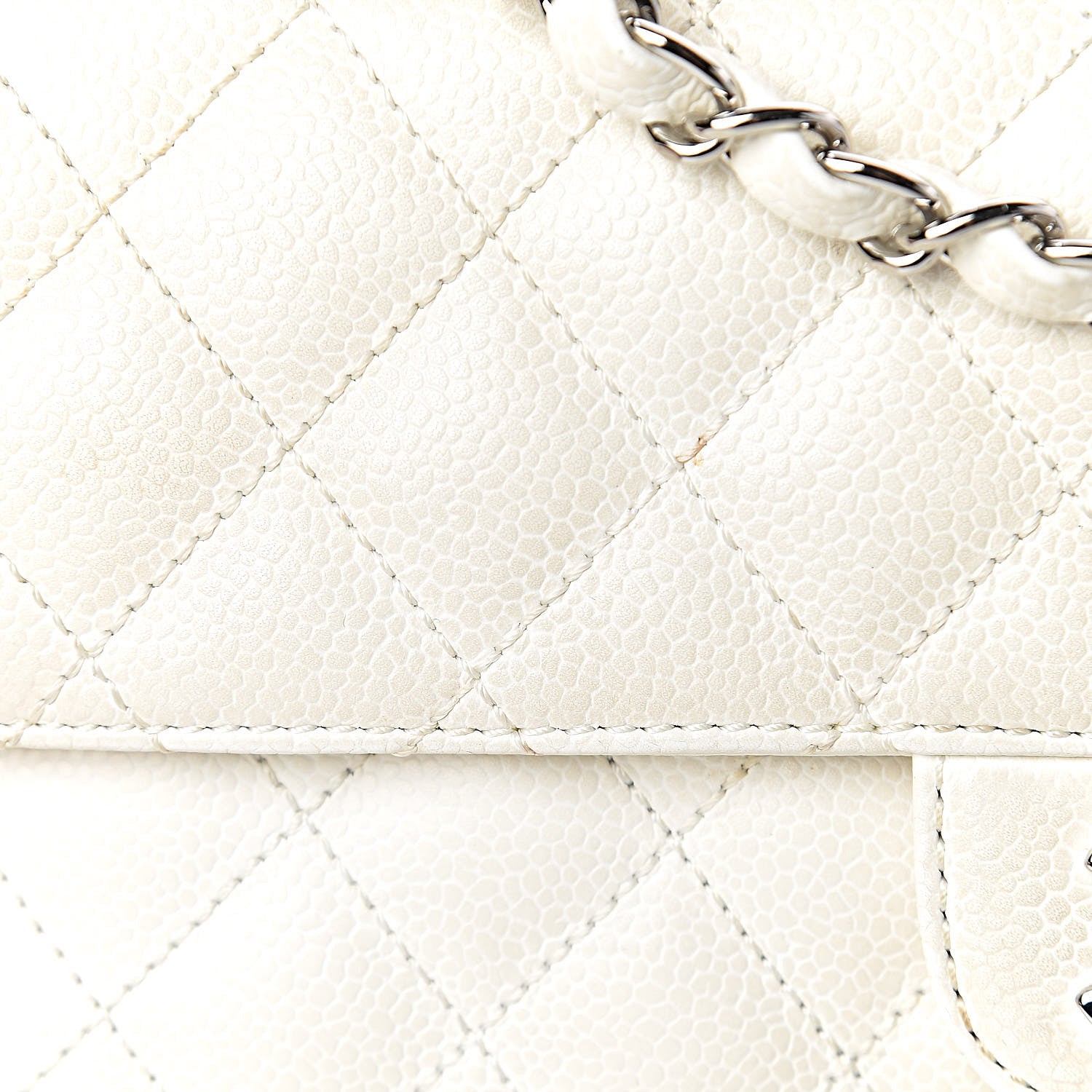 Chanel Caviar Quilted East West Flap White 11 of 17