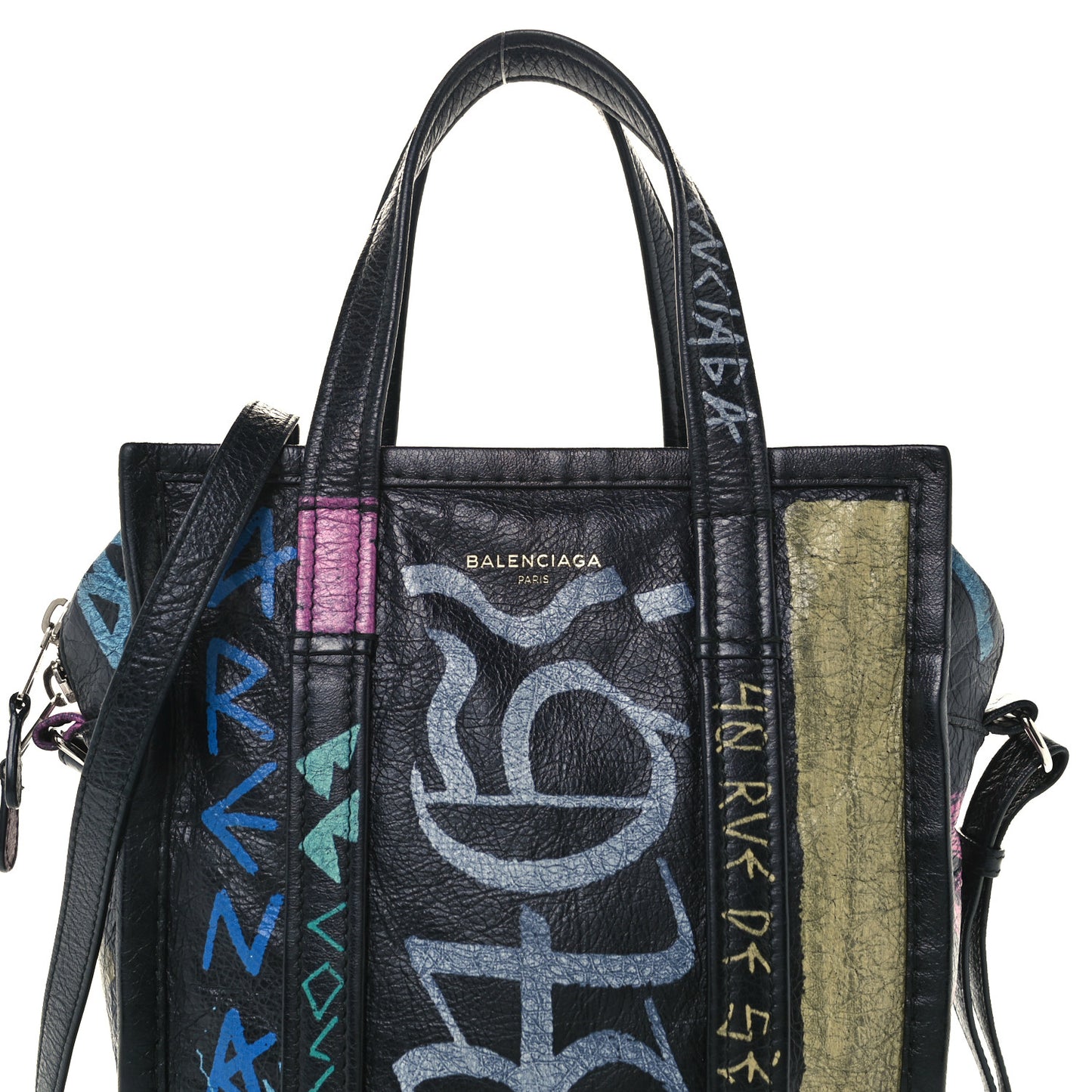Agneau Arena Graffiti All Over XS Bazar Shopper Tote Black Multicolor