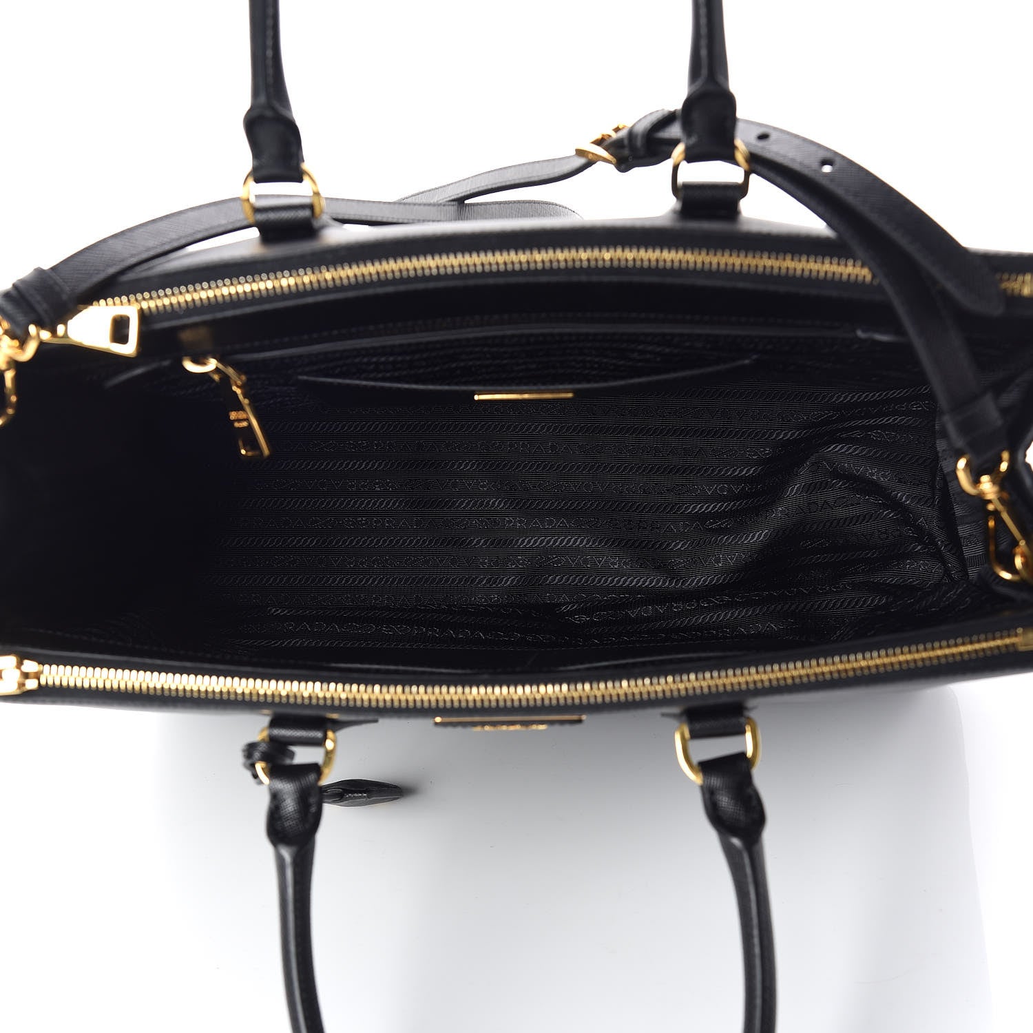 Prada Saffiano Large Galleria Double Zip Tote Black 7 of 10