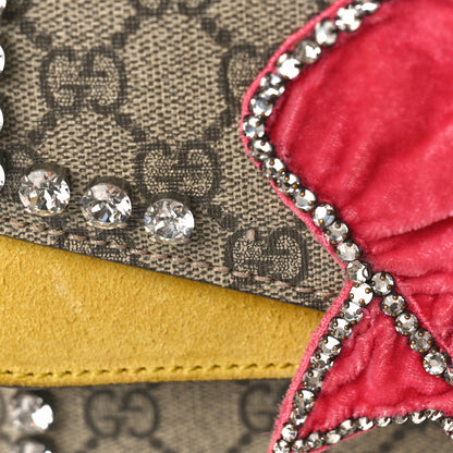 Gucci GG Supreme Monogram Crystal Bow Embroidered Medium Dionysus Shoulder Bag Yellow 10 of 15