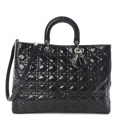 Christian Dior Patent Cannage Large Lady Dior Black 1 of 9