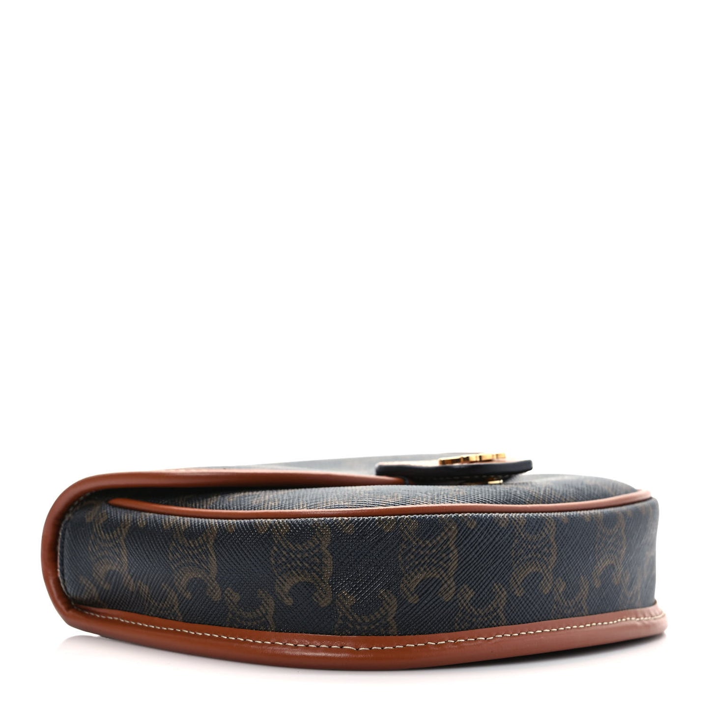 Canvas Calfskin Triomphe Mini Besace Tan