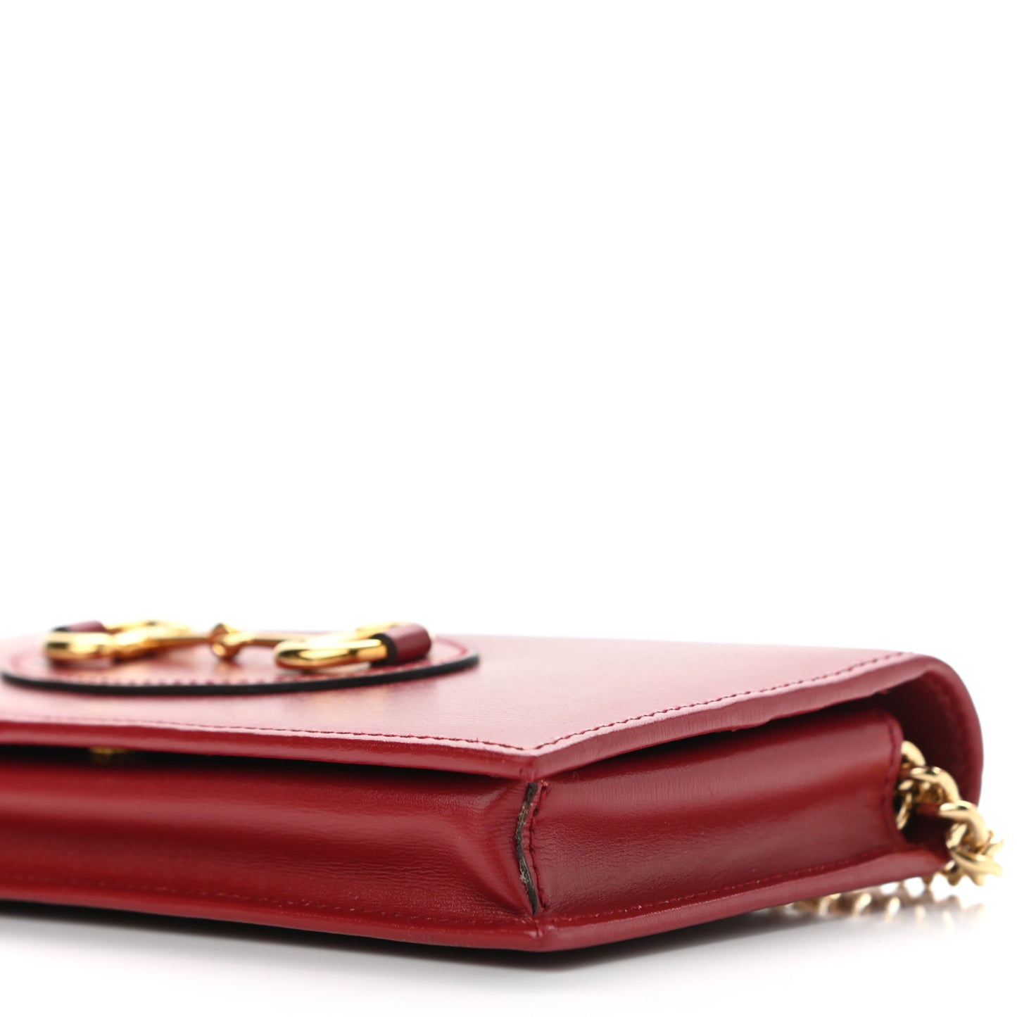 Boarded Plutone Calfskin Horsebit 1955 Wallet On Chain New Cherry Red