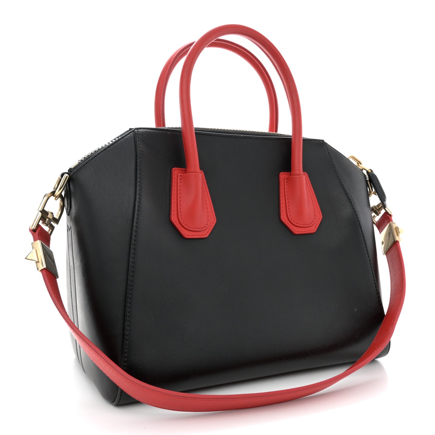 Smooth Calfskin Small Bi-Color Antigona Black Red