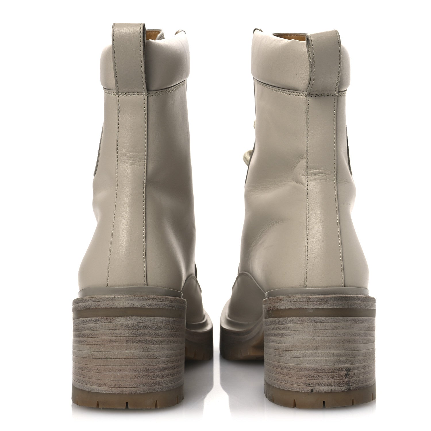 Hermes Calfskin Bridge Ankle Boots 38 Beige Grege 6 of 15