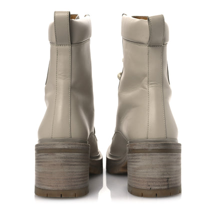 Hermes Calfskin Bridge Ankle Boots 38 Beige Grege 6 of 15