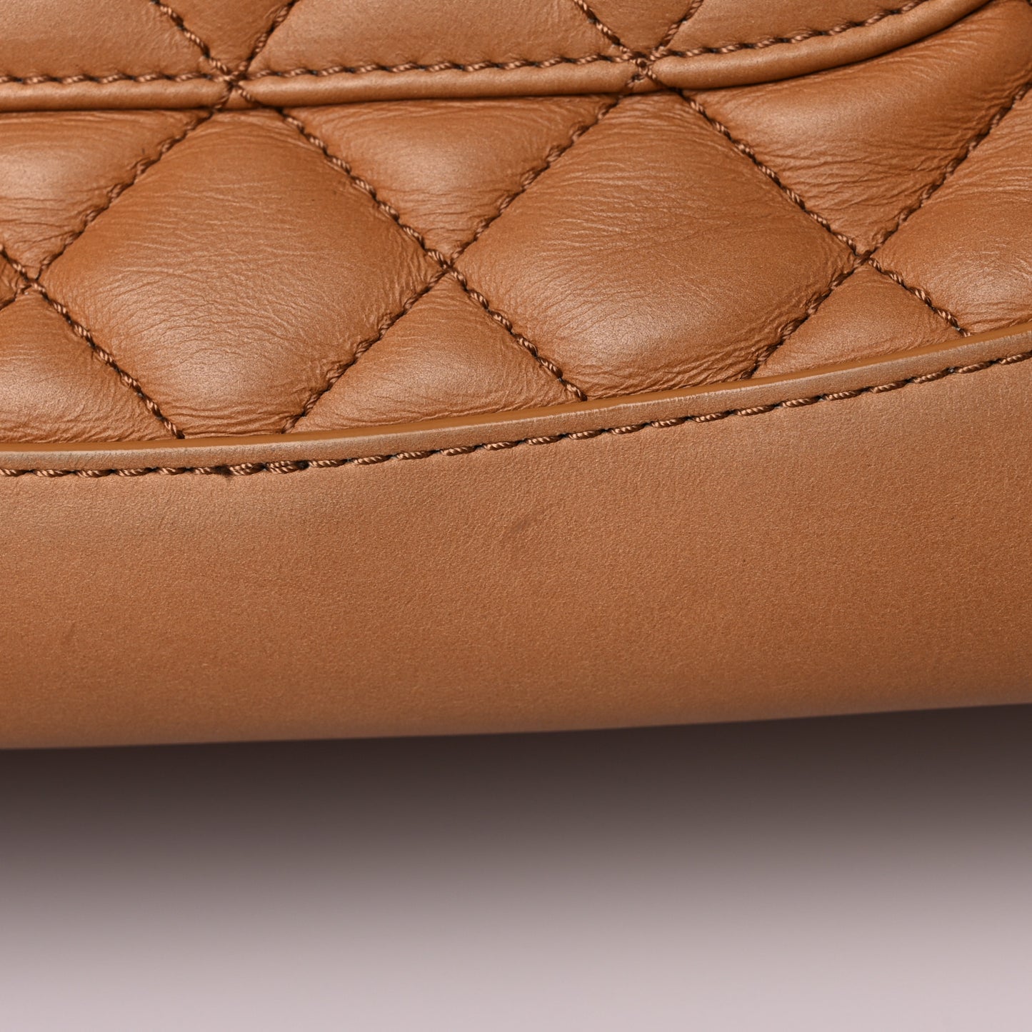 Calfskin Quilted Small Easy Shopping Tote Dark Beige