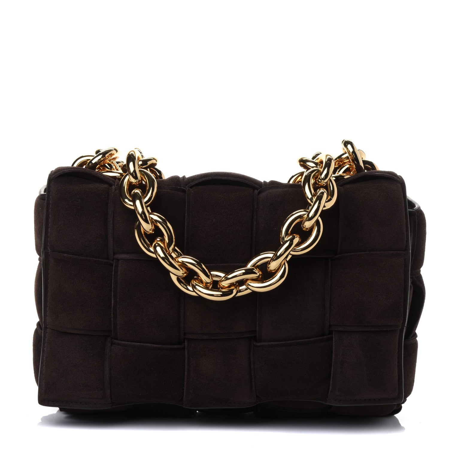 Bottega Veneta Suede Maxi Intrecciato Padded Chain Cassette Crossbody Bag Fondant 1 of 4