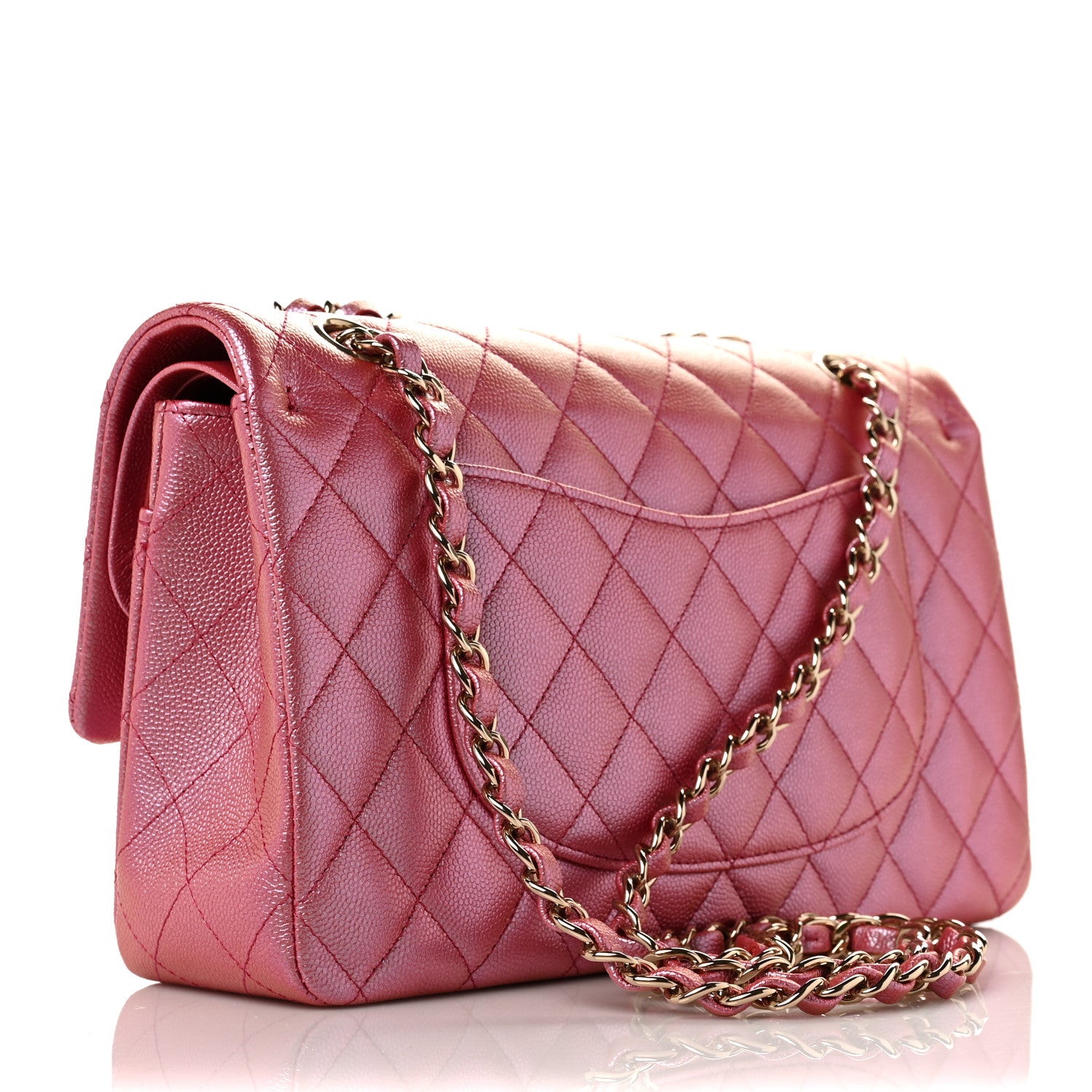 Chanel Iridescent Caviar Quilted Medium Double Flap Pink 2 of 8