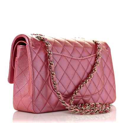 Chanel Iridescent Caviar Quilted Medium Double Flap Pink 2 of 8