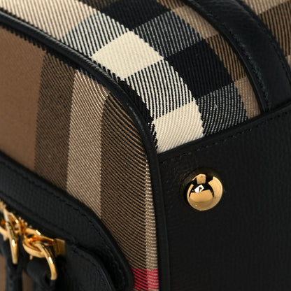 Burberry House Check Derby Calfskin Small Alchester Bowling Bag Black 8 of 12