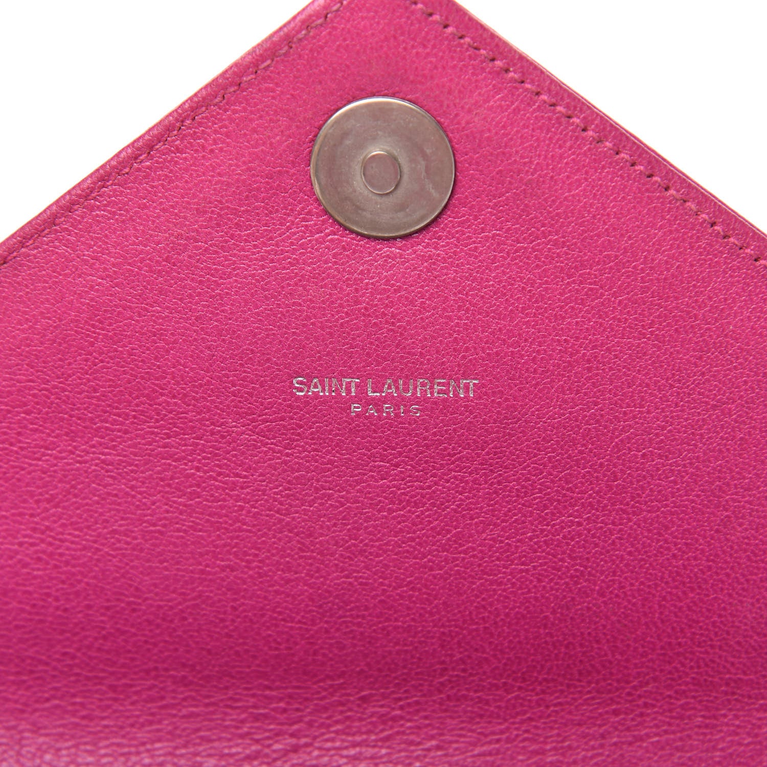 Saint Laurent Sheepskin Matelasse Chevron Medium Monogram Chain Bag Electric Pink 10 of 12