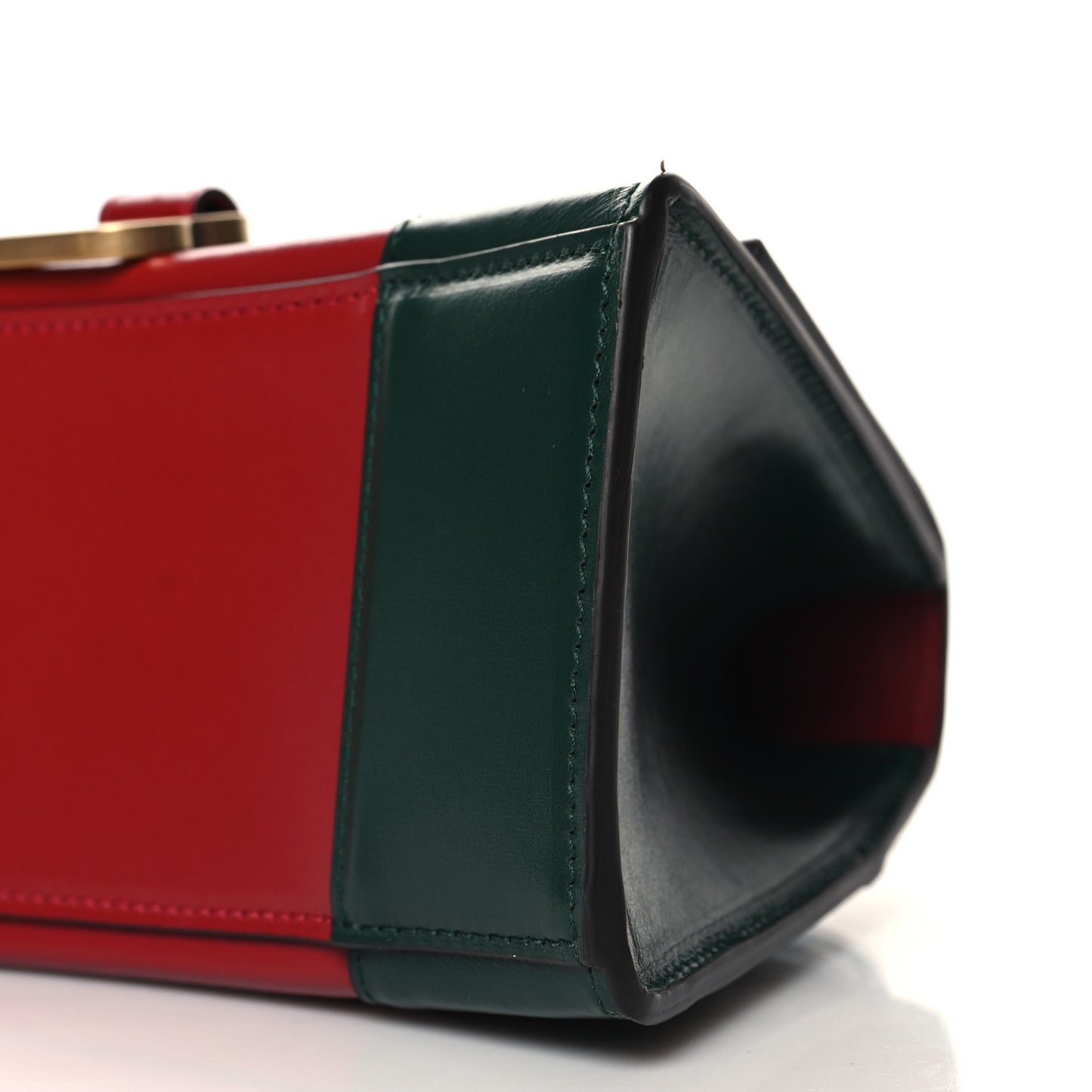 X GUCCI Boarded Plutone Calfskin Small Hourglass Top Handle Red Green