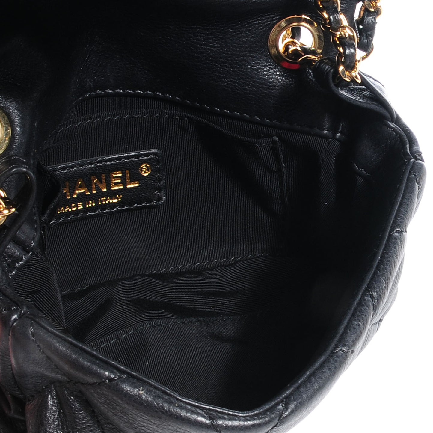 Calfskin Mini Chain Me Flap Black