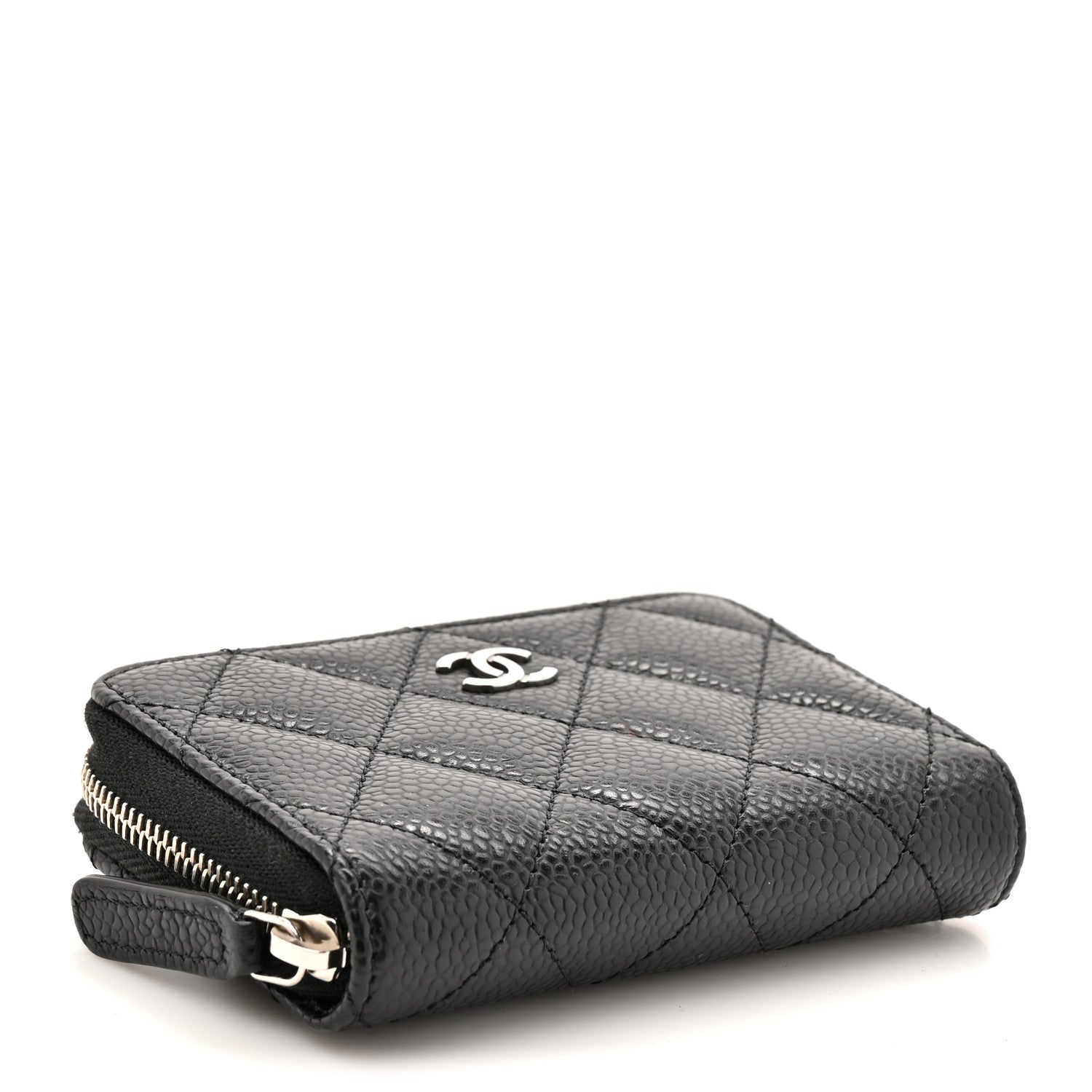 Chanel Caviar Quilted Zip Coin Purse Black 4 of 8