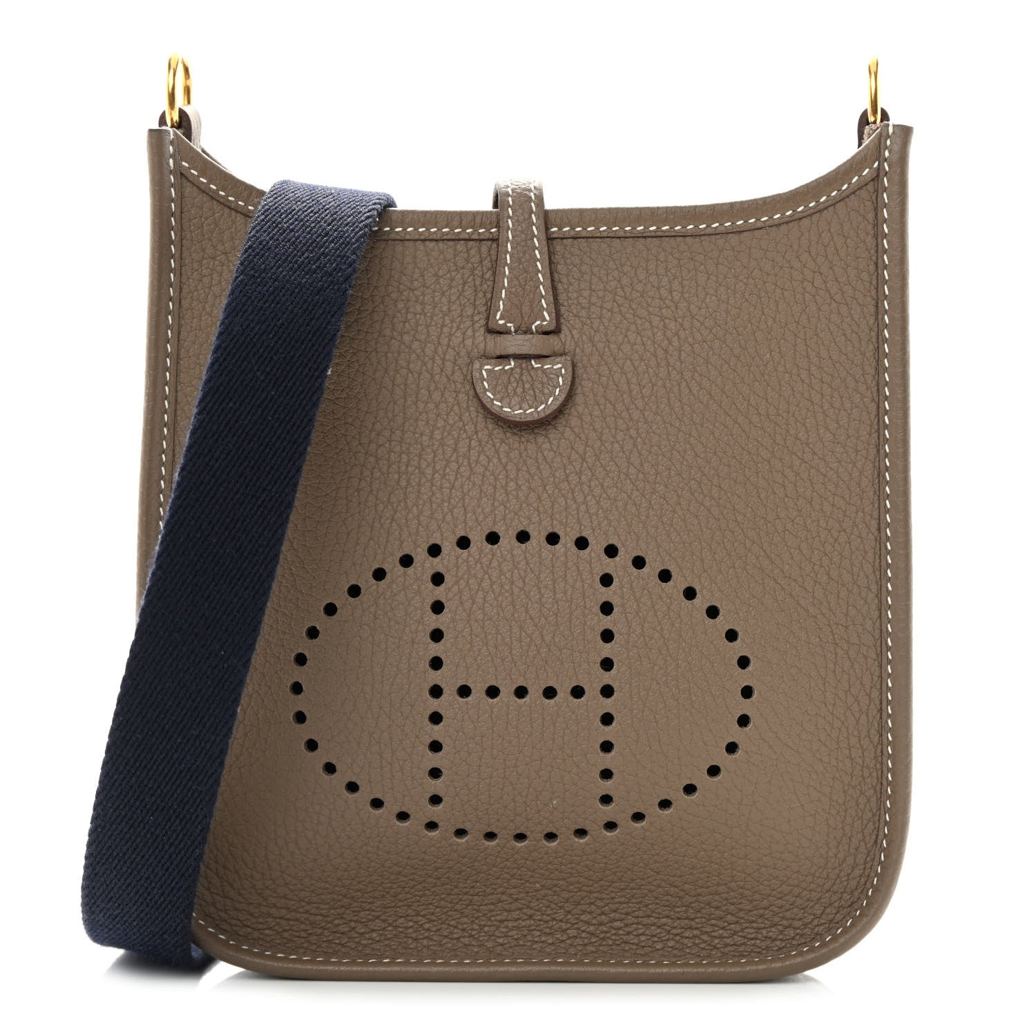 Hermes Taurillon Clemence Amazone Evelyne TPM Etoupe Bleu Indigo 1 of 11