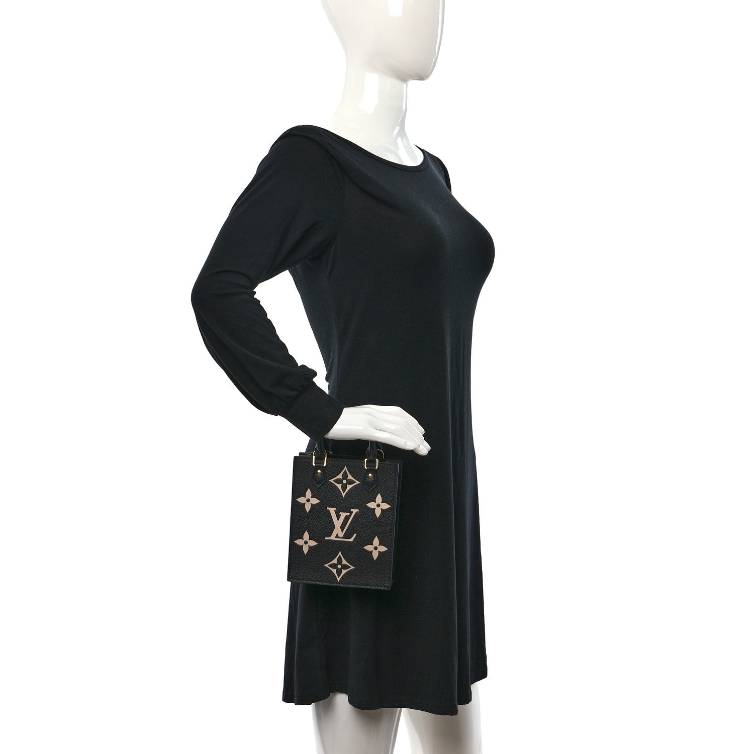 Louis Vuitton Empreinte Monogram Giant Petit Sac Plat Black Beige 2 of 8