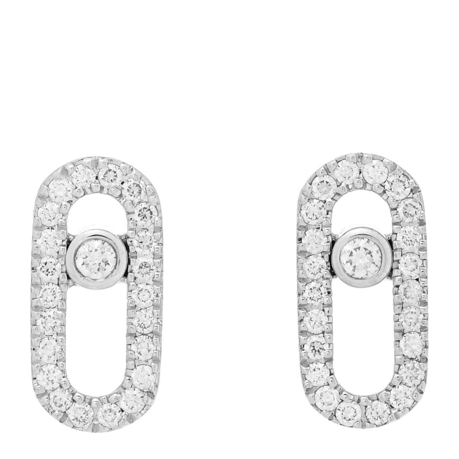 Messika 18K White Gold Diamond Move Uno Earrings 1 of 5