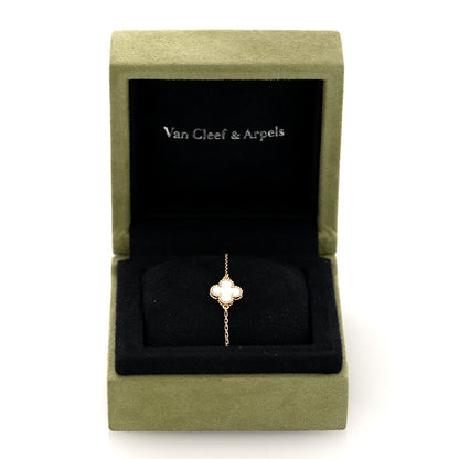 Van Cleef & Arpels 18K Yellow Gold Mother of Pearl Sweet Alhambra Bracelet 4 of 4