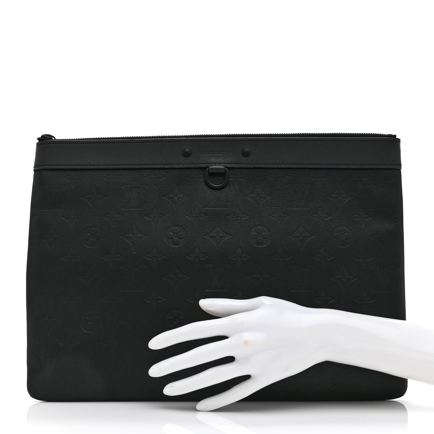 Louis Vuitton Calfskin Monogram Shadow Discovery Pochette Black 2 of 10