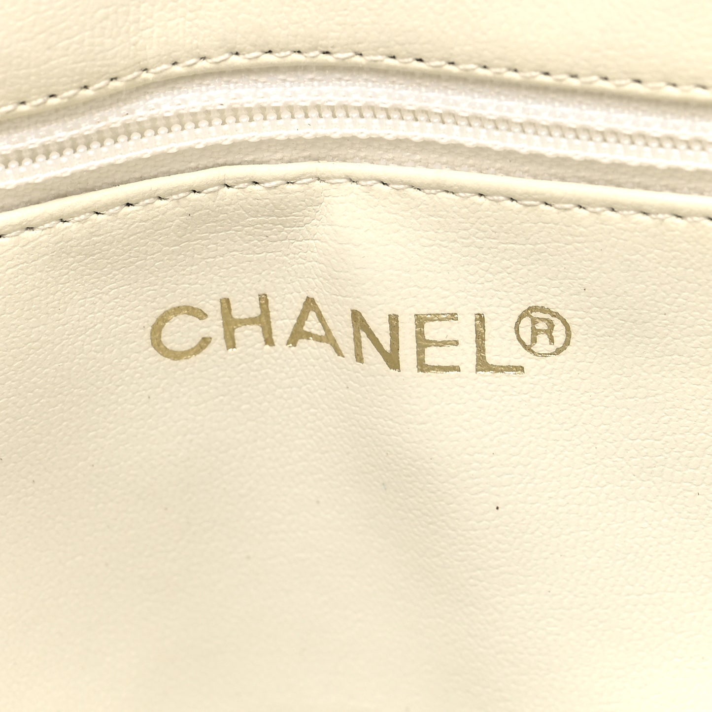 Lambskin Quilted CC Tote White