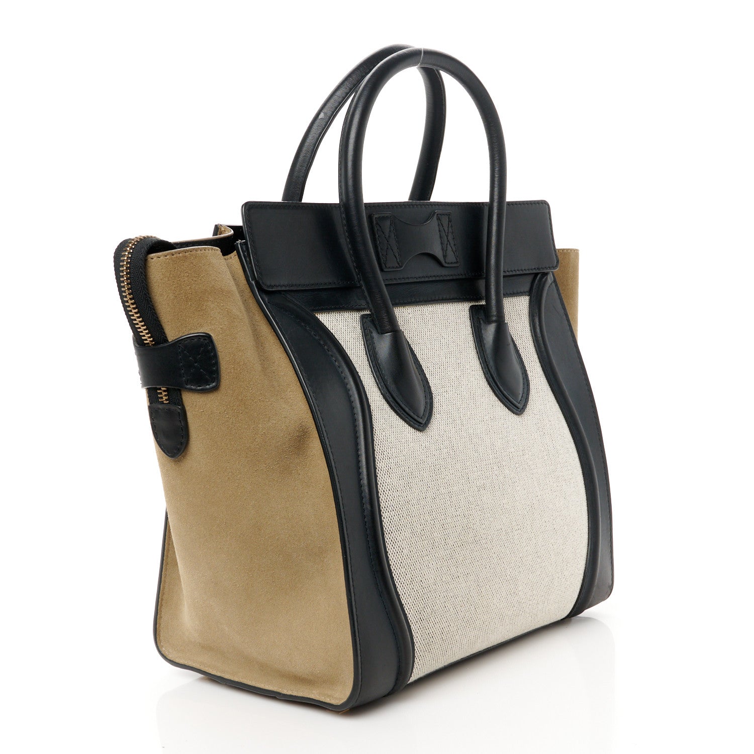 Celine Canvas Smooth Calfskin Suede Mini Tri-Color Luggage 3 of 11