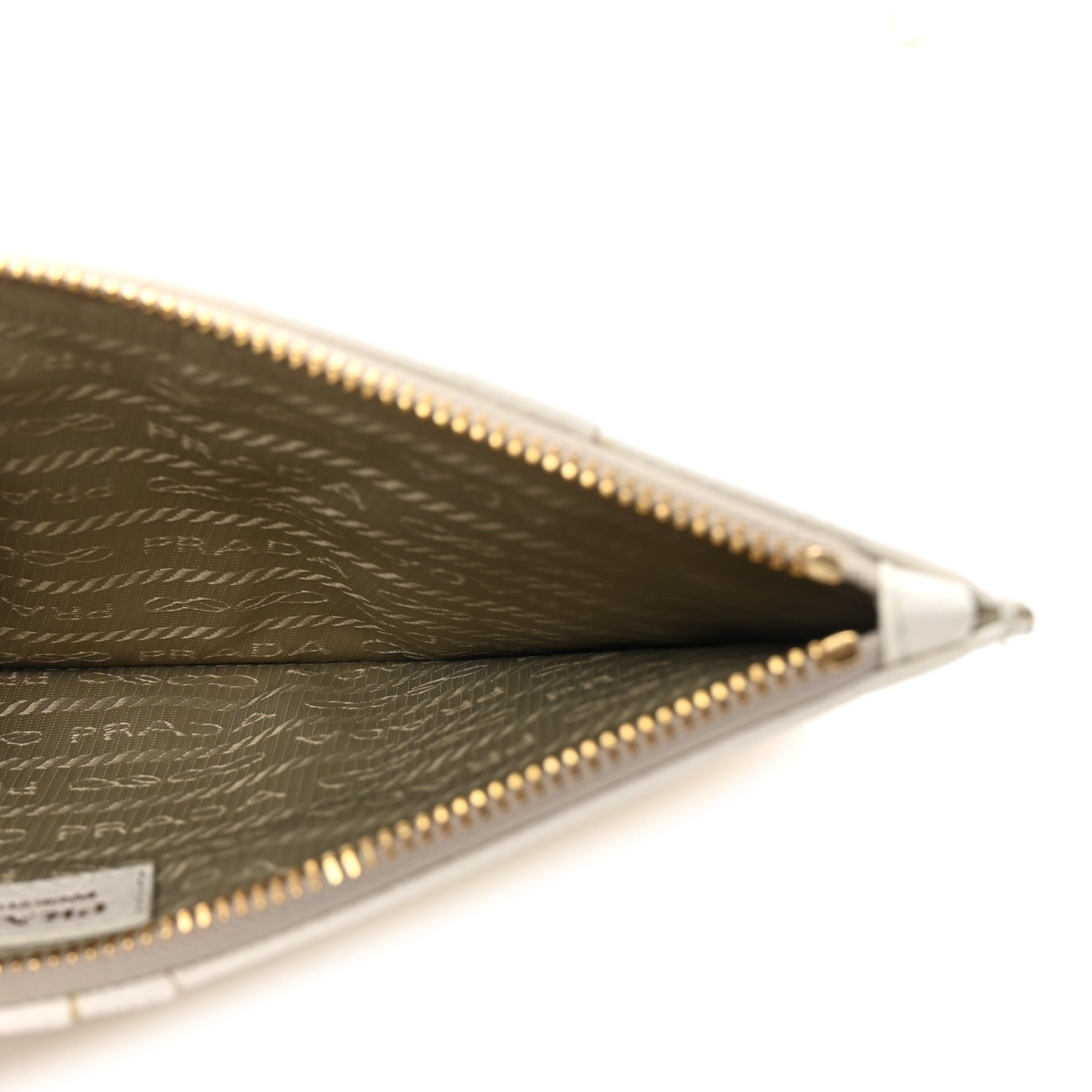 Prada Saffiano Triangle Phone Case Pouch White 5 of 7