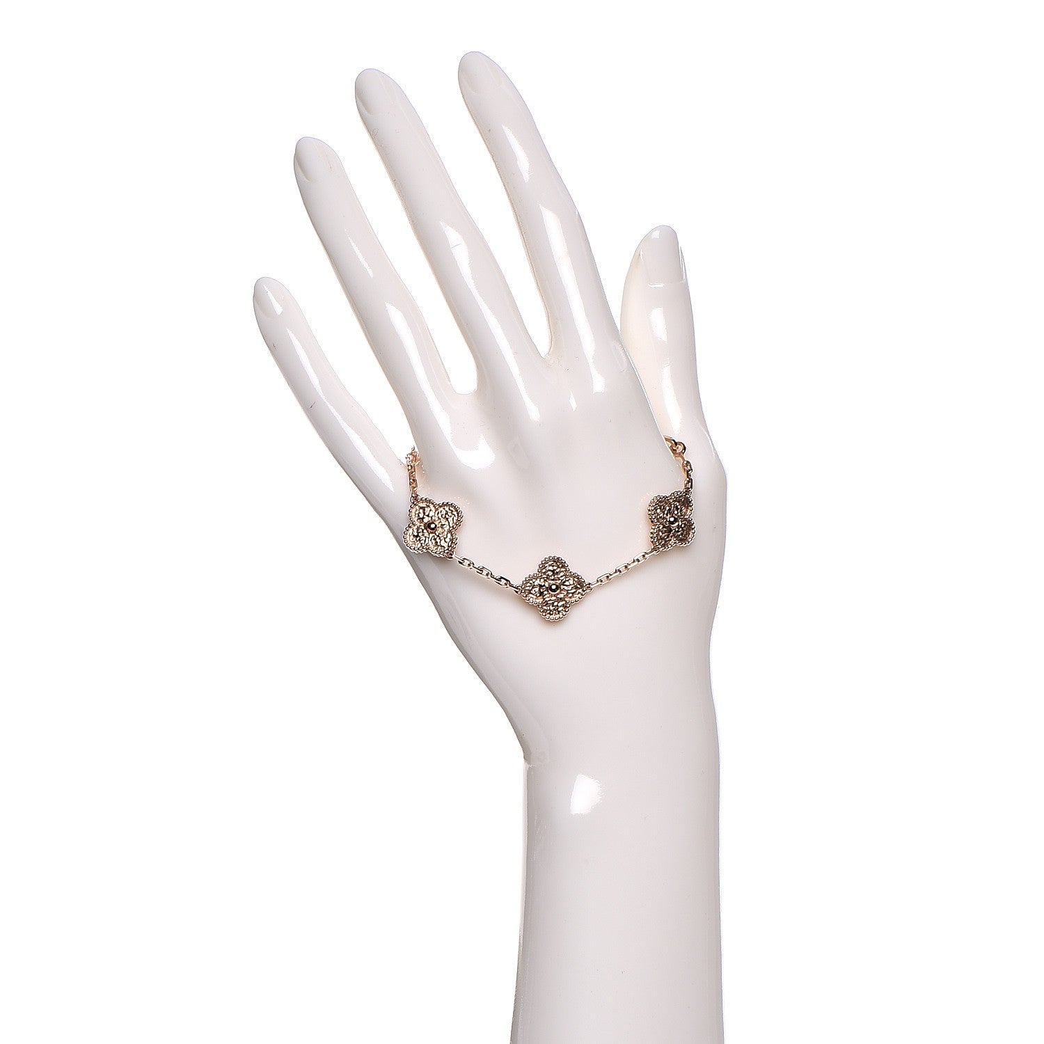 Van Cleef & Arpels 18K Rose Gold 5 Motifs Vintage Alhambra Bracelet 2 of 4