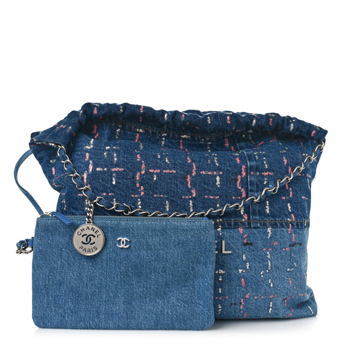 Denim Sequin Chanel 22 Blue