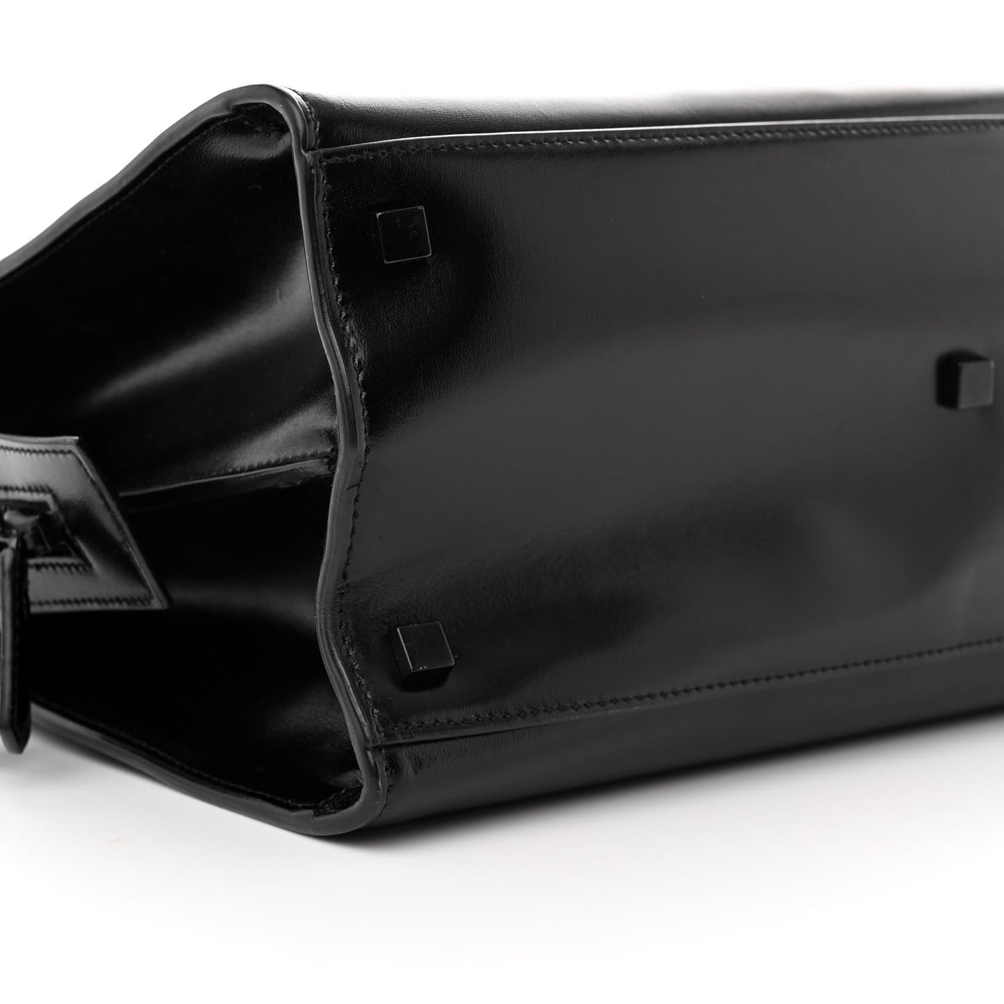Shiny Calfskin Medium Uptown Tote Black
