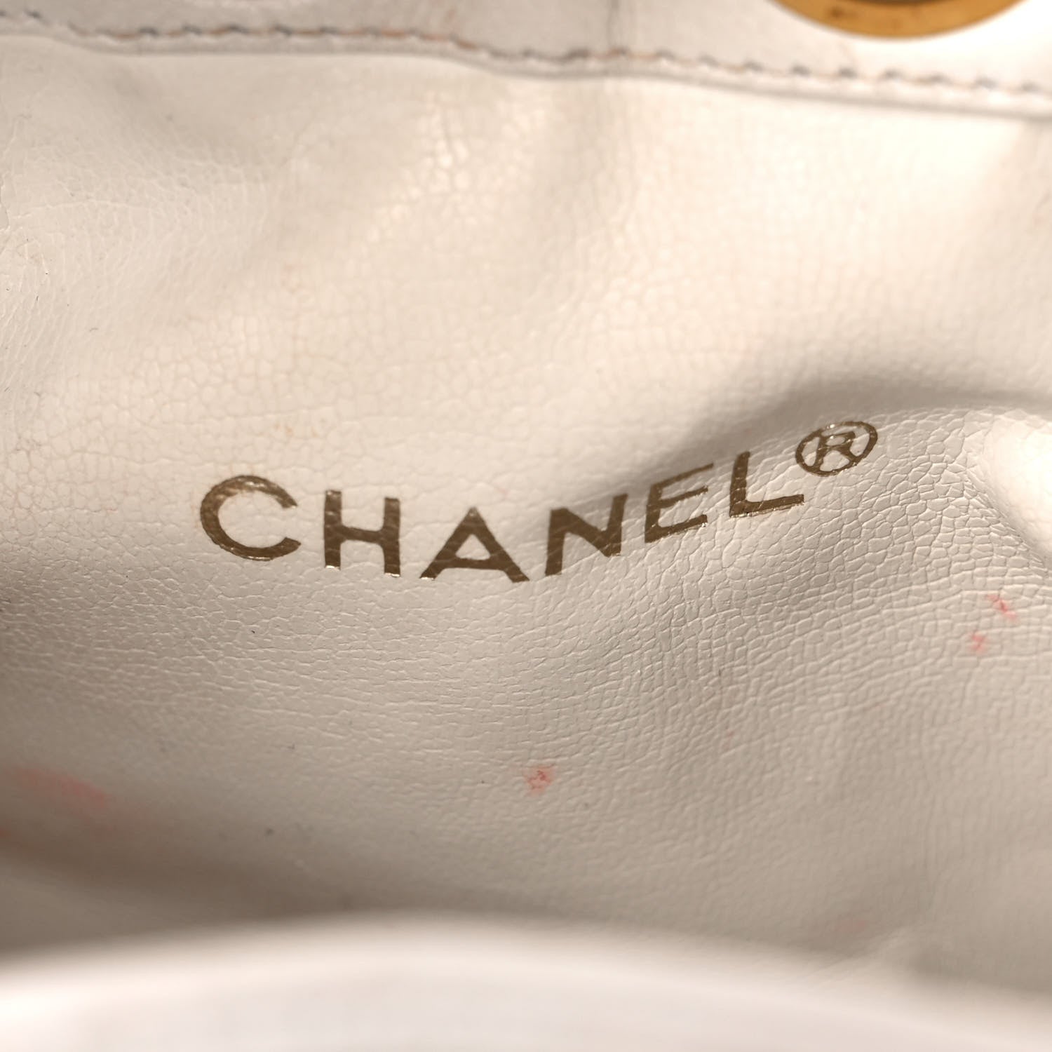 Chanel Calfskin Quilted CC Drawstring Bag White 6 of 12