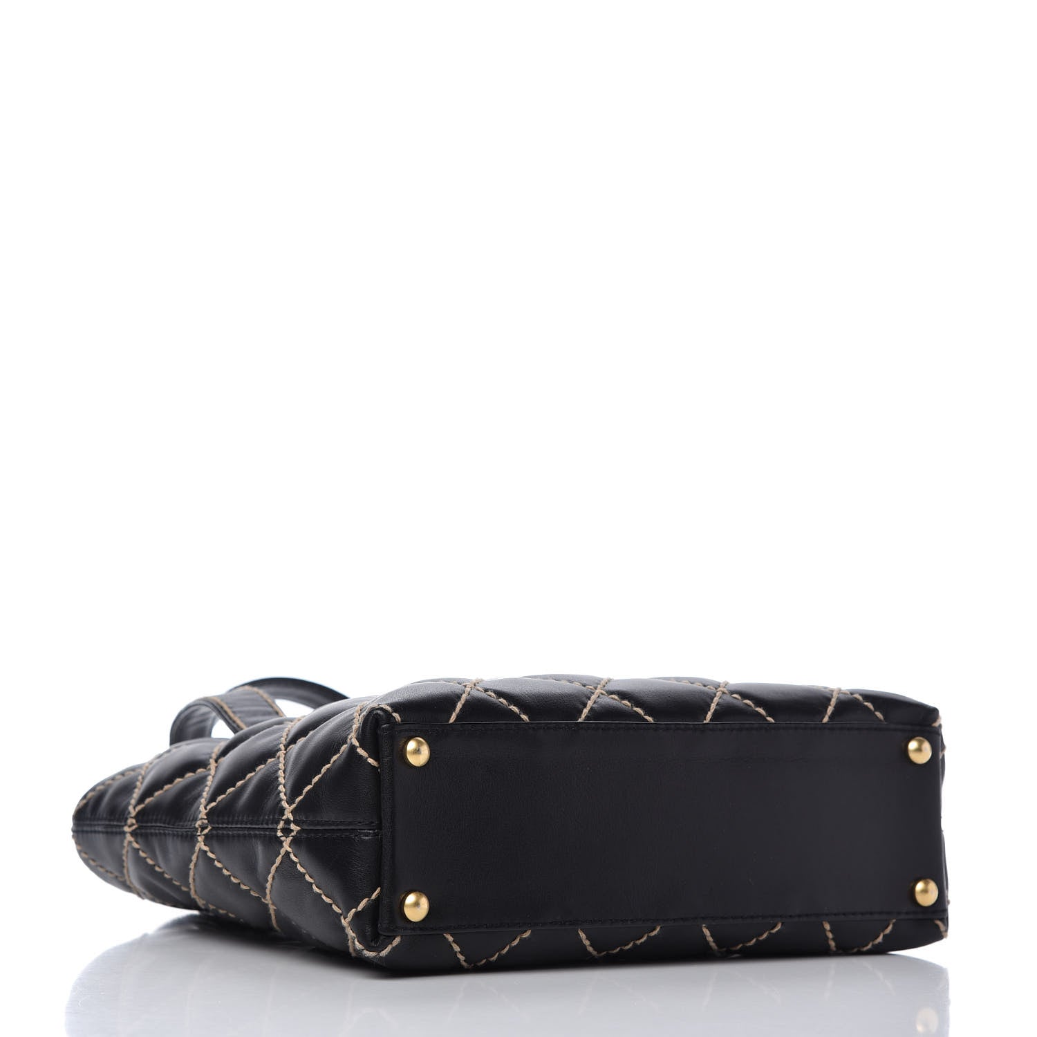 Chanel Calfskin Contrast Stitch Surpique Tote Black 4 of 10