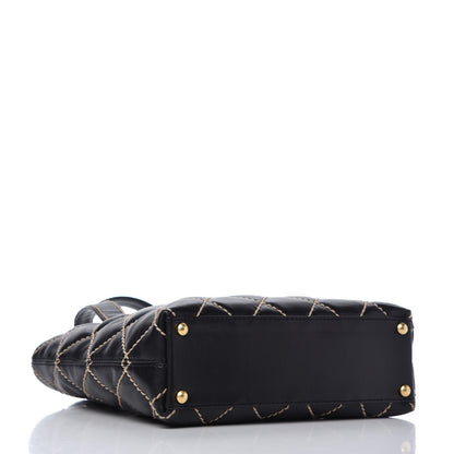 Chanel Calfskin Contrast Stitch Surpique Tote Black 4 of 10