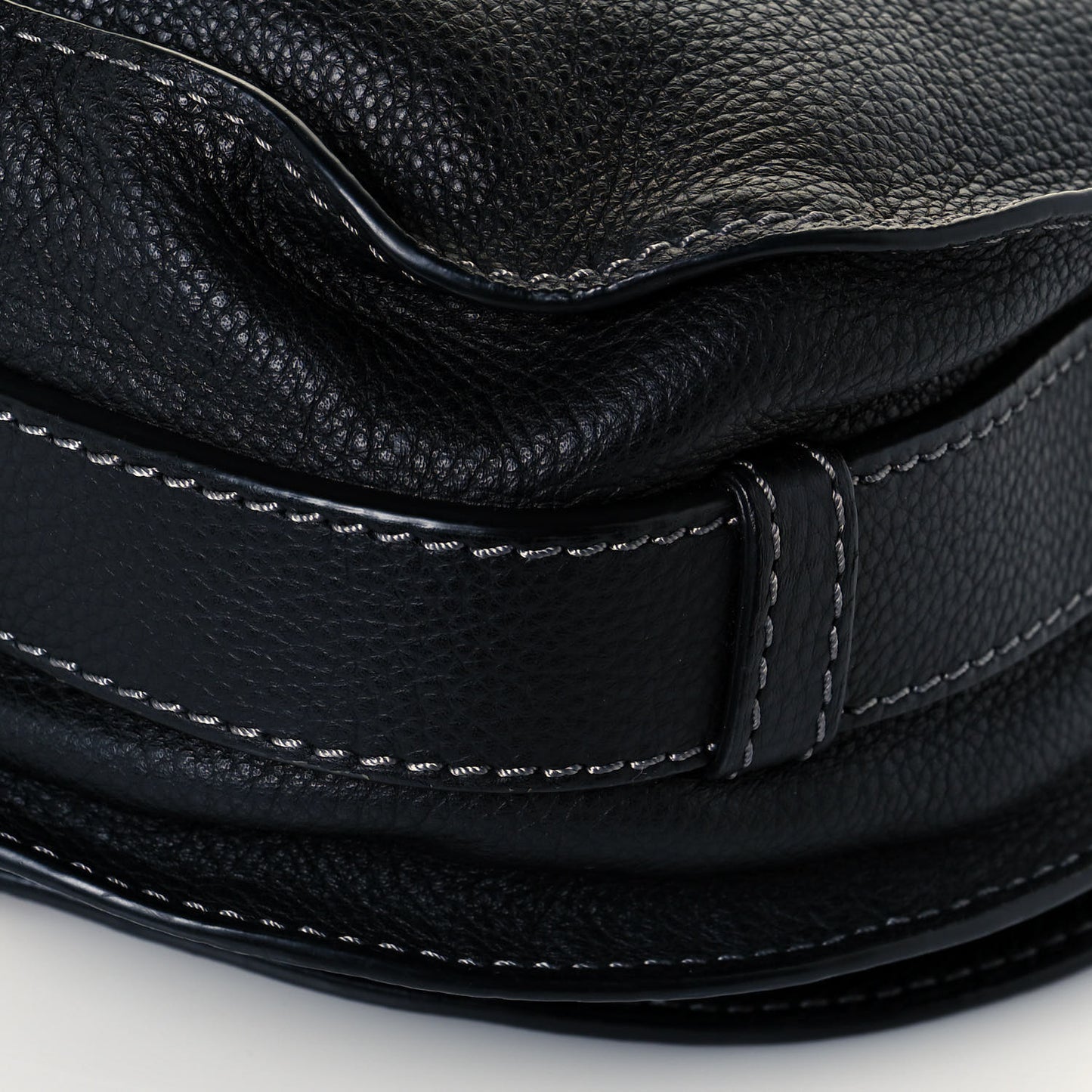 Calfskin Medium Marcie Round Crossbody Bag Black