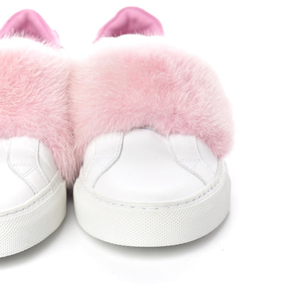 Givenchy Calfskin Mink Fur Womens Urban Street Sneakers 39 White Rose 10 of 11