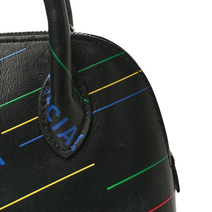Balenciaga Calfskin Logo Print XXS Ville Top Handle Bag Black Multicolor 15 of 19