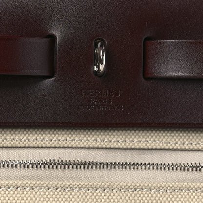 Hermes Military Toile Vache Hunter Herbag Zip Retourne 31 PM Beton Rouge Sellier 6 of 10