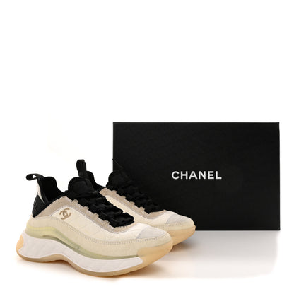 Chanel Fabric Suede Calfskin CC Sneakers 35 White Ivory 11 of 11