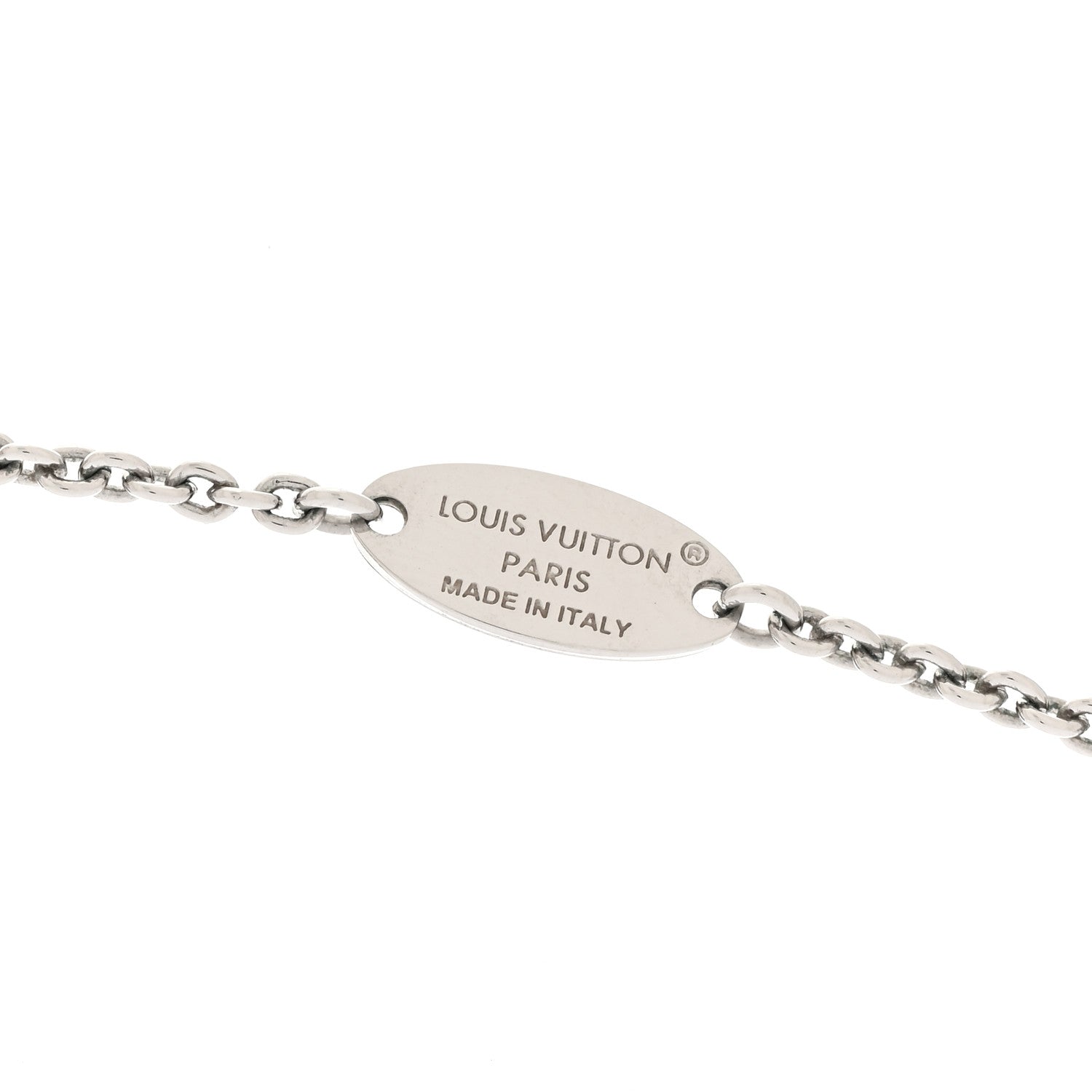 Louis Vuitton Metal Crystal LV Iconic Necklace Silver 5 of 7