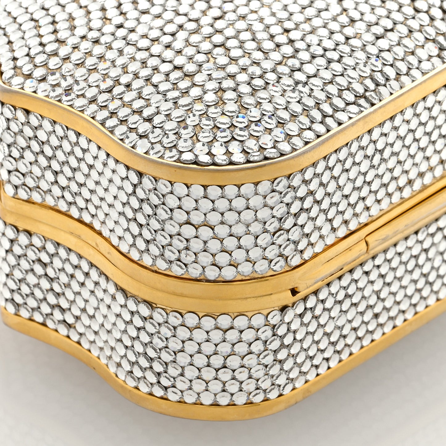 Swarovski Crystal Minaudiere Clutch Gold Silver