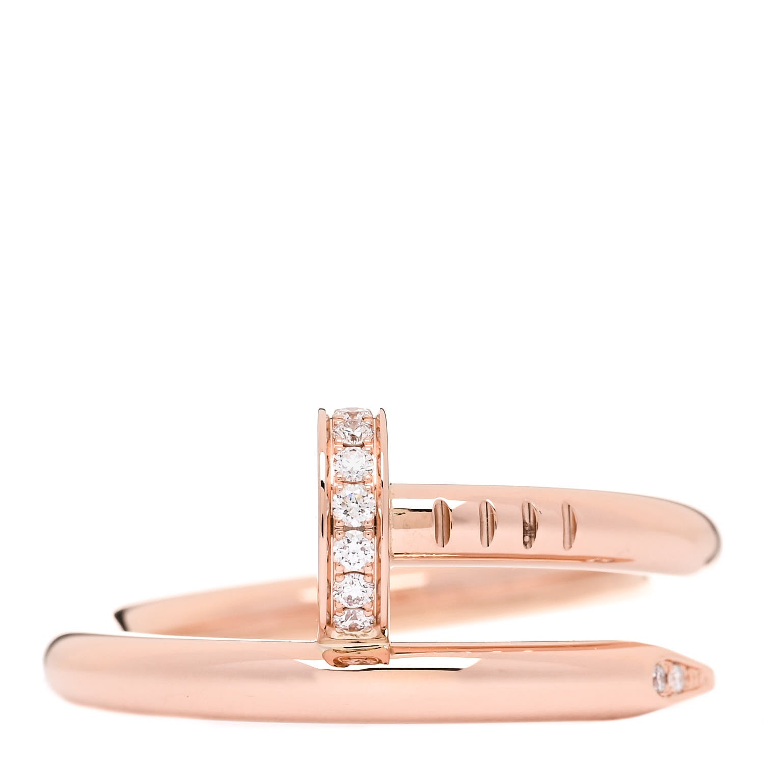 Cartier 18K Pink Gold Diamond Juste Un Clou Ring 53 6.25 1 of 5