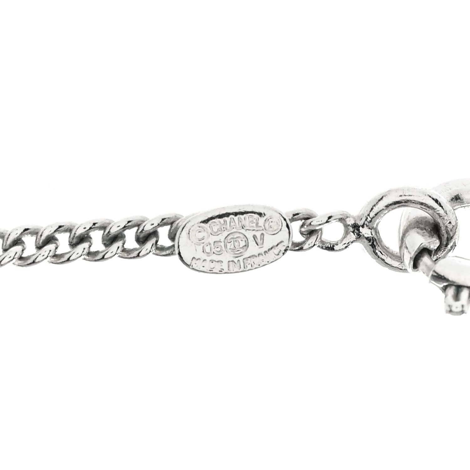Chanel Crystal Timeless CC Necklace Silver 5 of 7