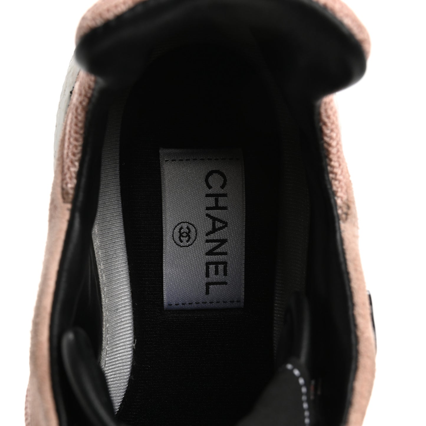 Mesh Suede Calfskin Quilted Sneakers 40 Pink Beige